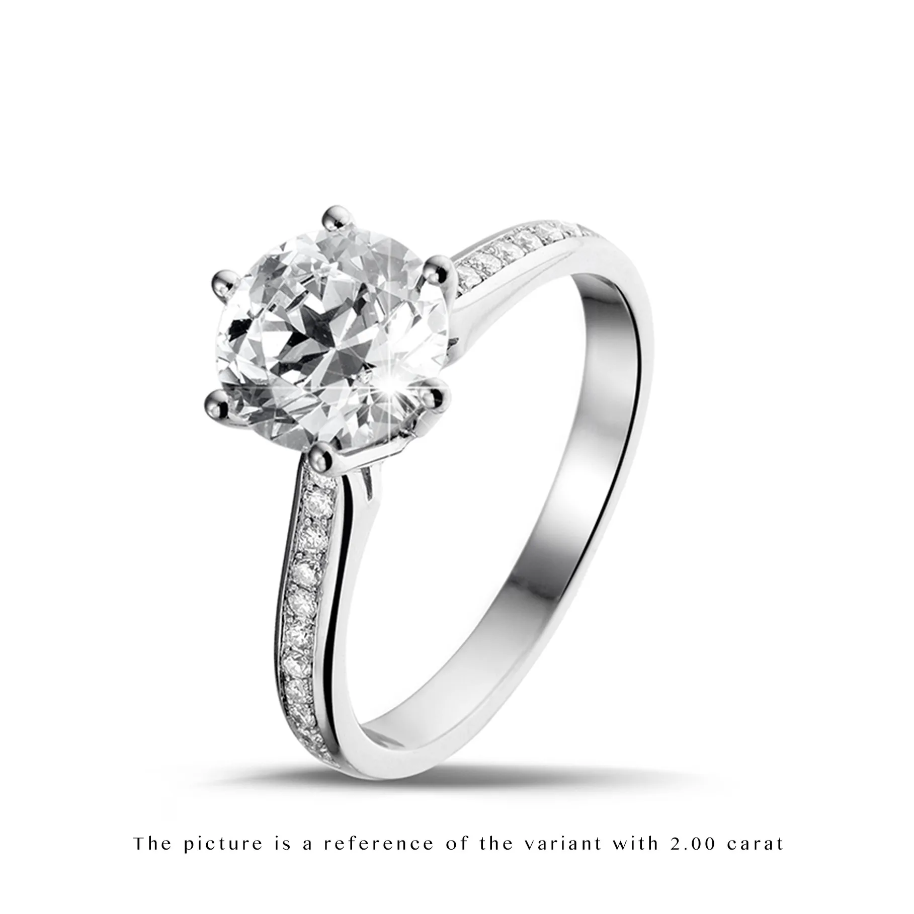 3.00 quilates anillo de platino de diamantes con diamantes en los lados 