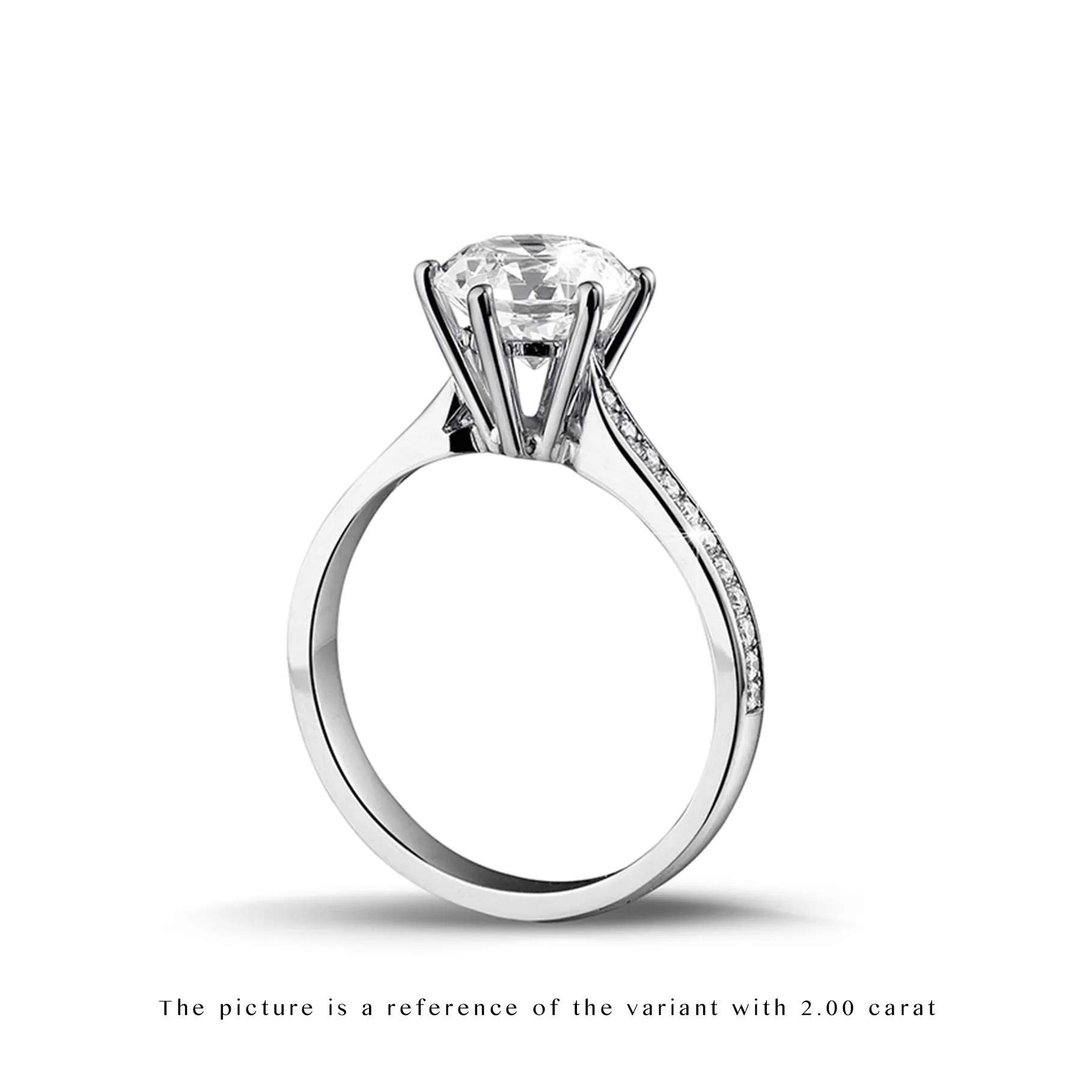 3.00 quilates anillo de platino de diamantes con diamantes en los lados 