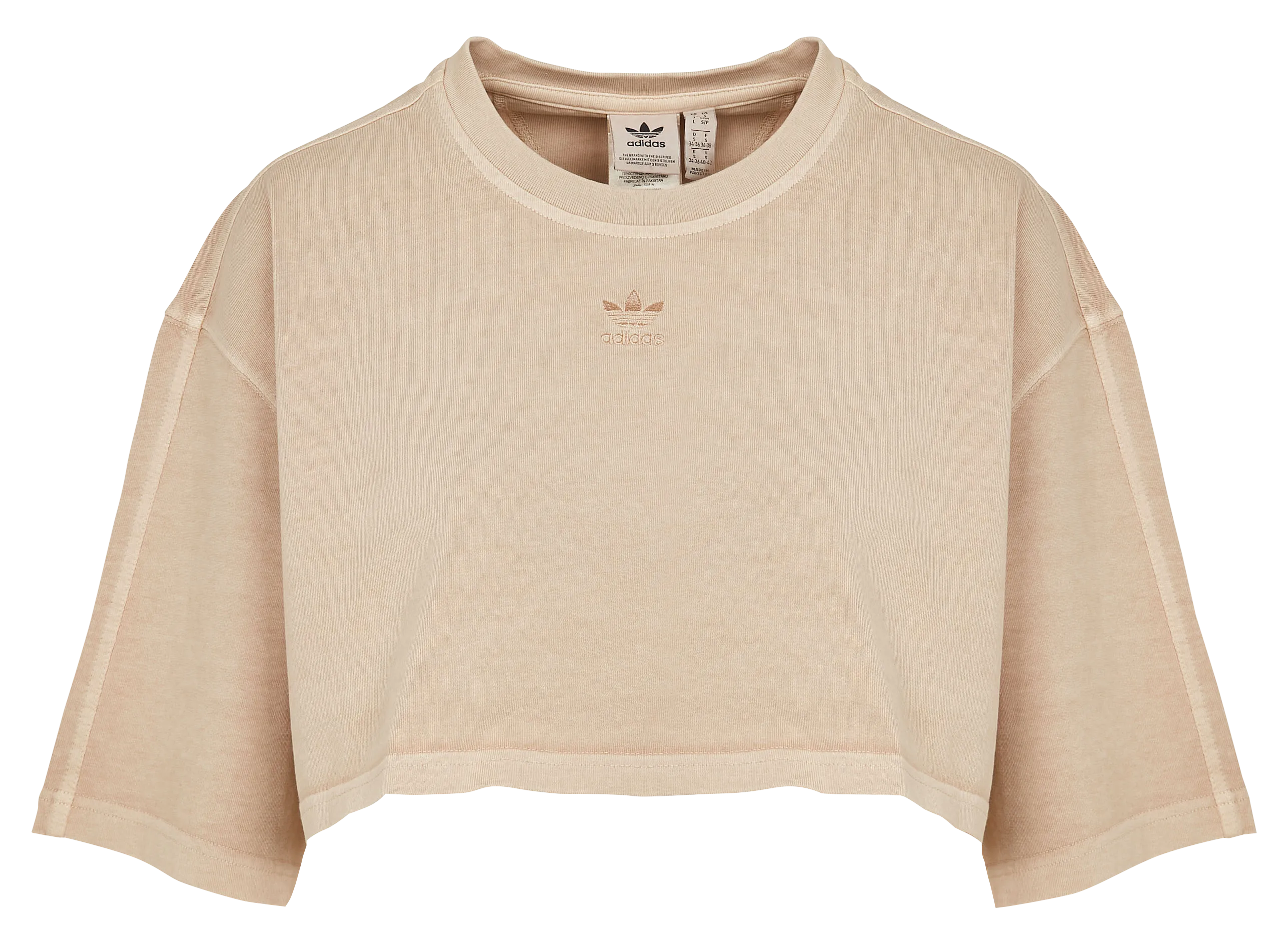 ADIDAS Camiseta corta de algodón de deporte en beige