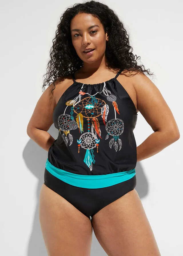 Bañador Negro estampado