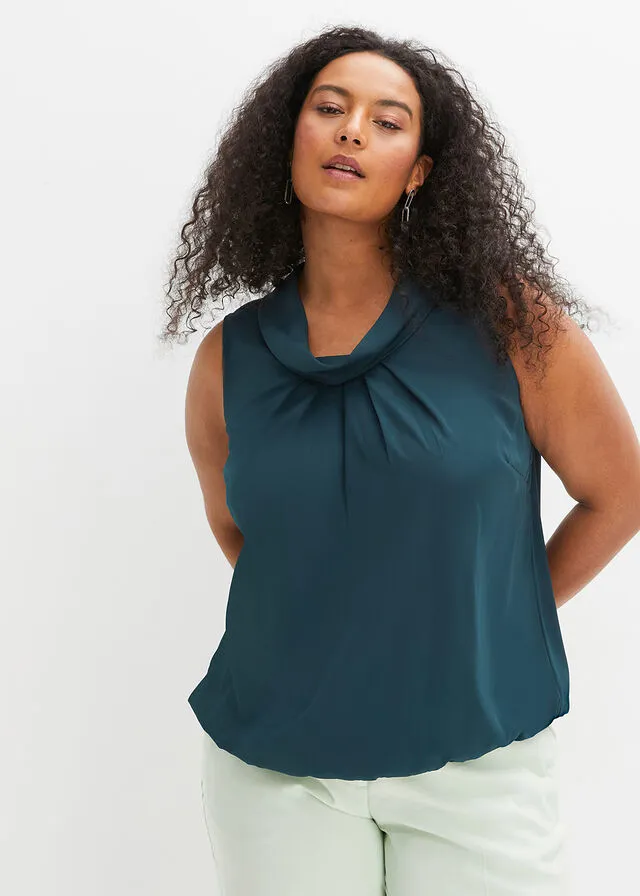 Blusa de poliéster reciclado Verde intenso