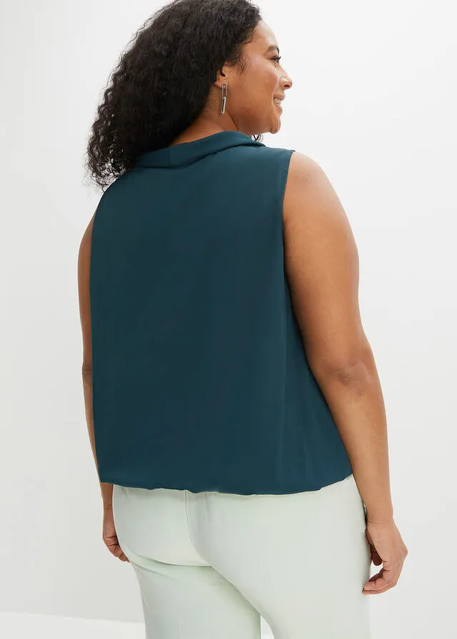 Blusa de poliéster reciclado Verde intenso