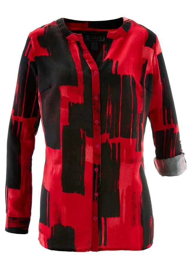 BLUSA LARGA CON ESTAMPADO ROJONEGRO