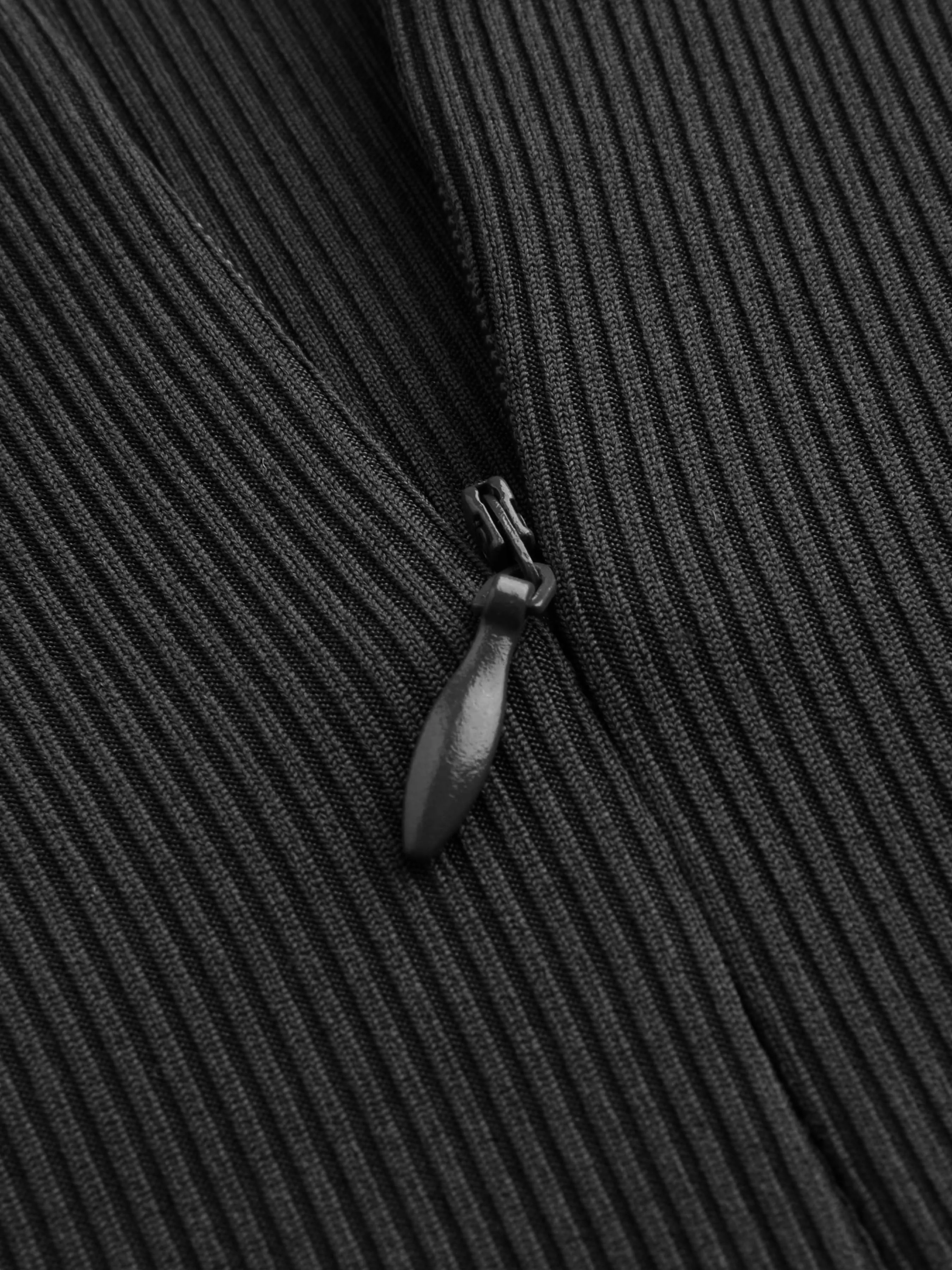 Body de Cuello en V con Cremallera de Jersey
