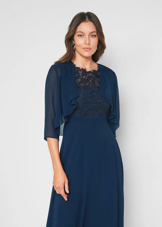 Bolero de gasa con poliéster reciclado Azul oscuro