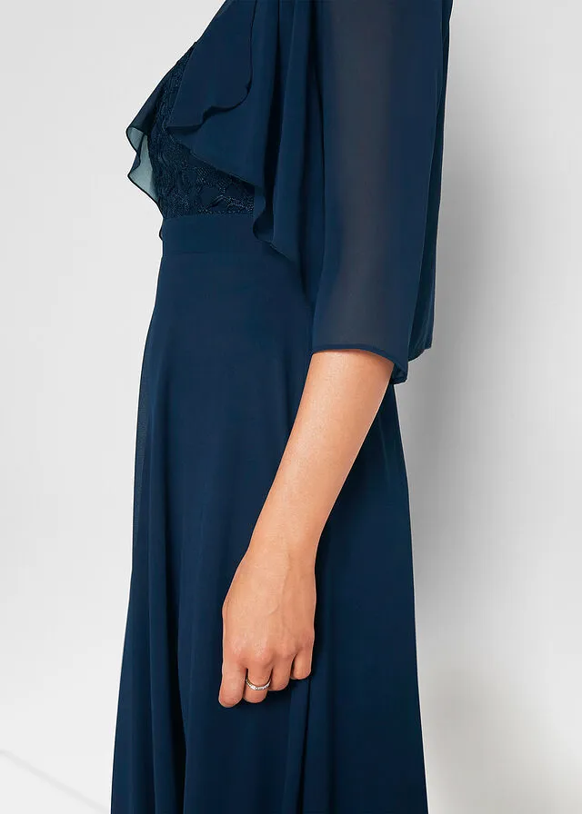Bolero de gasa con poliéster reciclado Azul oscuro