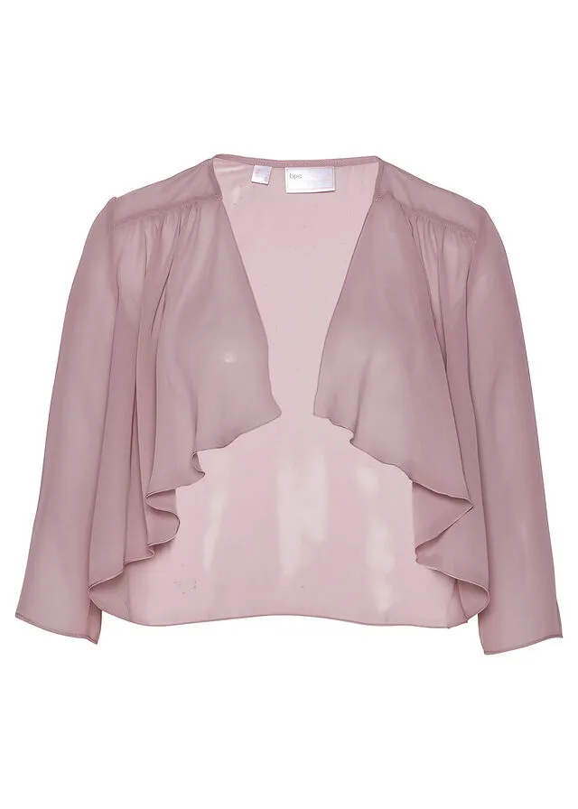 Bolero de gasa con poliéster reciclado Rosa palo