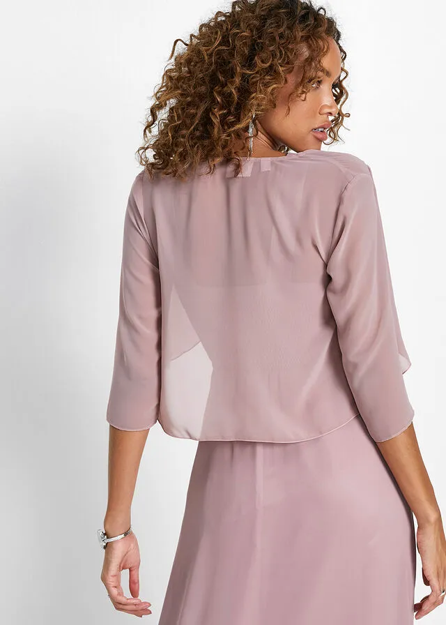 Bolero de gasa con poliéster reciclado Rosa palo