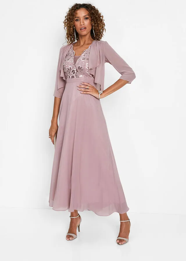 Bolero de gasa con poliéster reciclado Rosa palo