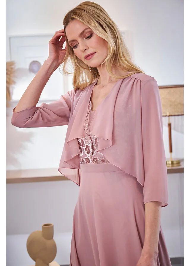 Bolero de gasa con poliéster reciclado Rosa palo