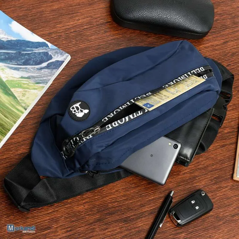 Bolsa de riñón azul oscuro, cinturón impermeable, duradero y espacioso C50
