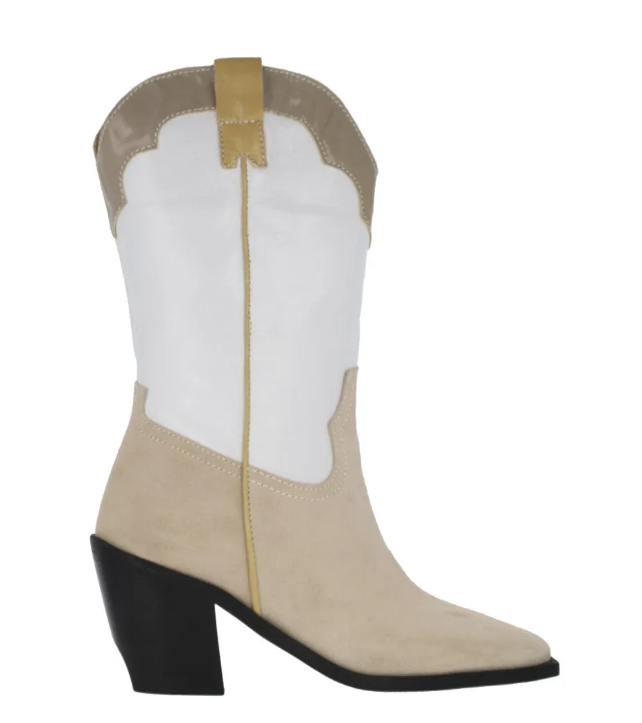 Botas cowboy combinadas con tacón alto Erin