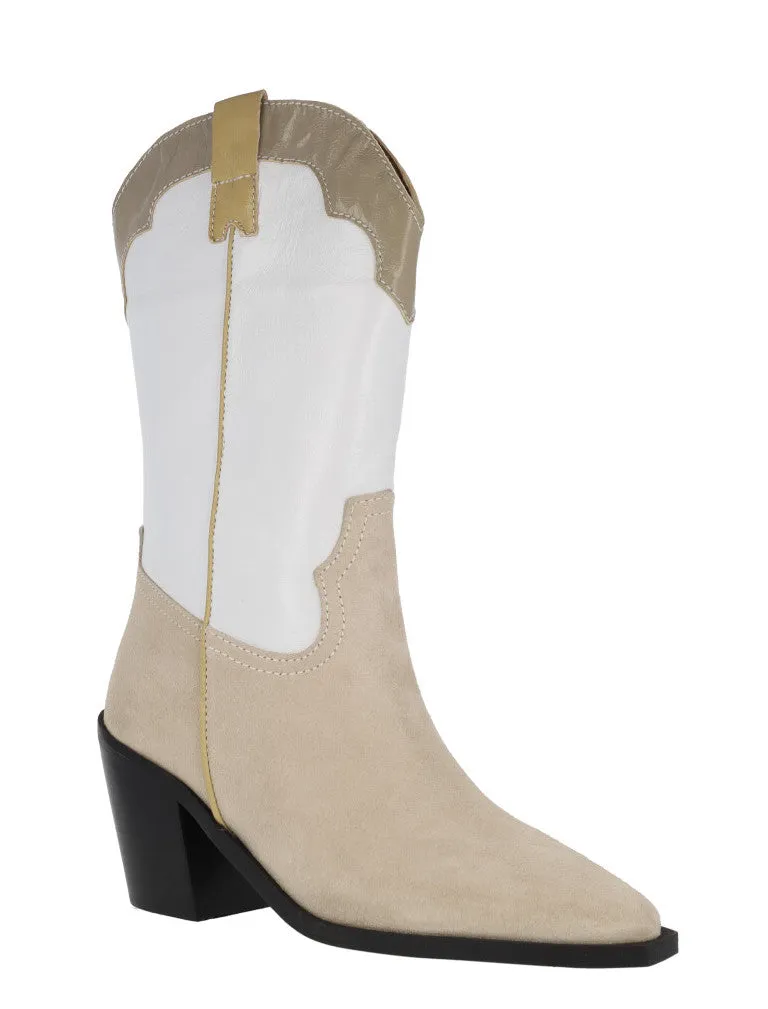 Botas cowboy combinadas con tacón alto Erin