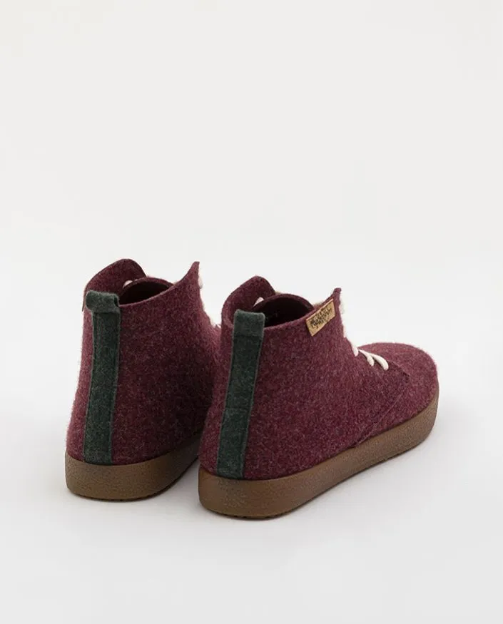 Botas rojas de material reciclado ACACIA LARGE BURDEOS