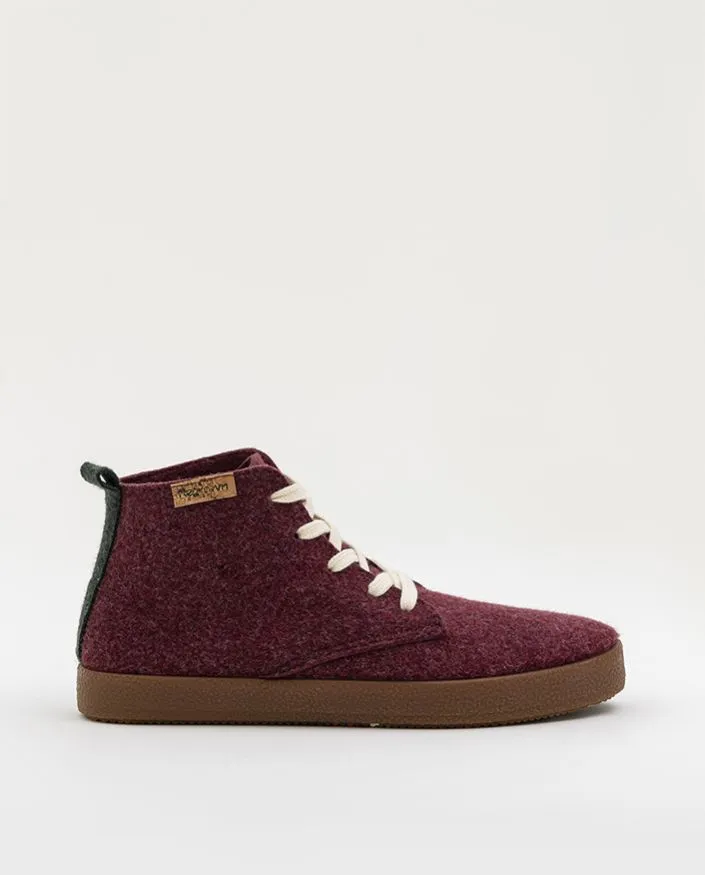 Botas rojas de material reciclado ACACIA LARGE BURDEOS