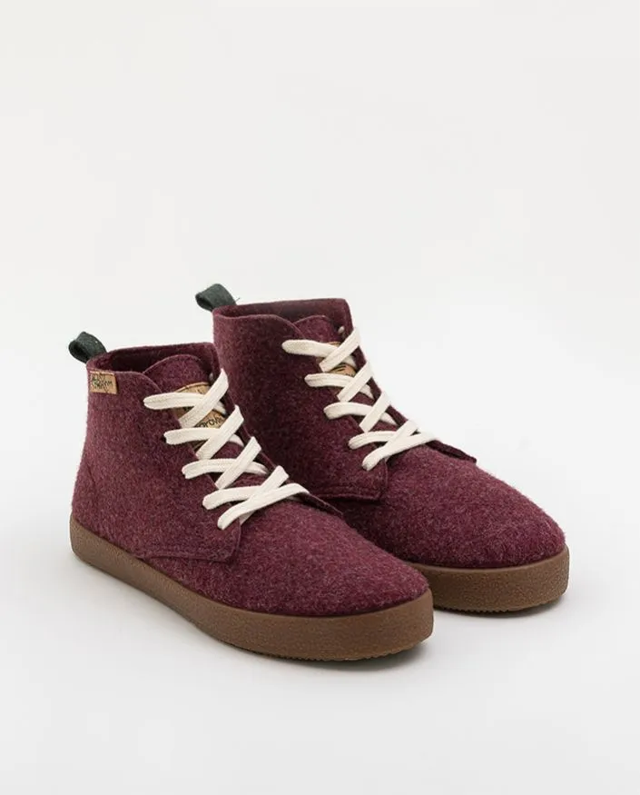 Botas rojas de material reciclado ACACIA LARGE BURDEOS