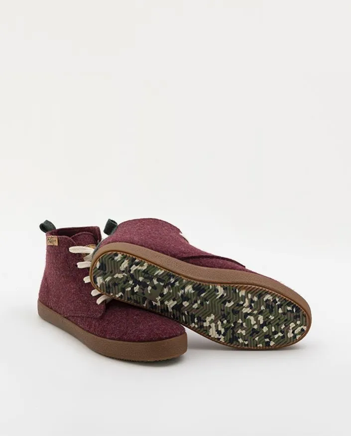 Botas rojas de material reciclado ACACIA LARGE BURDEOS