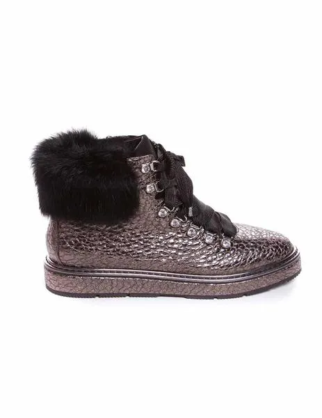 botin altraofficina metalizado con pelo