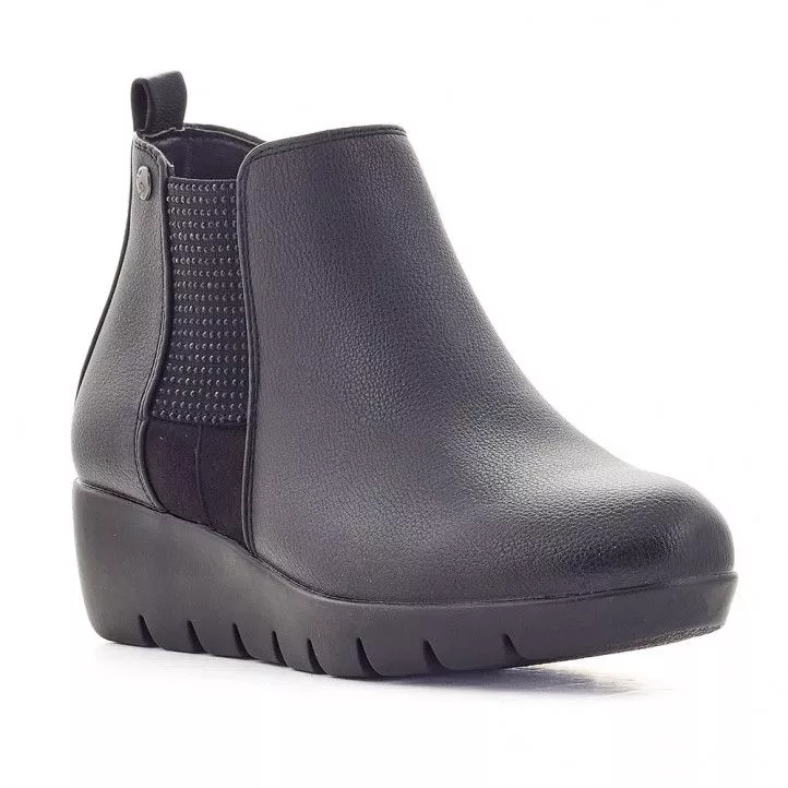 Botines Amarpies negras con elásticos laterales