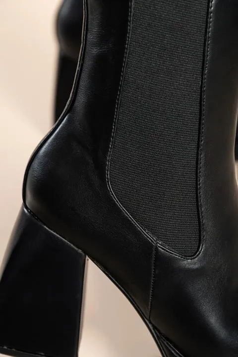 Botines Elegantes De Tacón Alto, U4AX89688, Negro