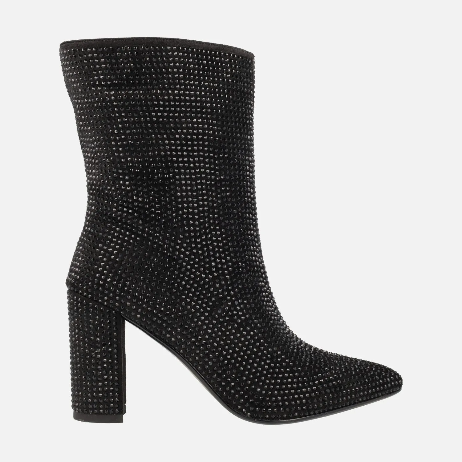 Botines negros de tacón alto cubiertos de strass Handre