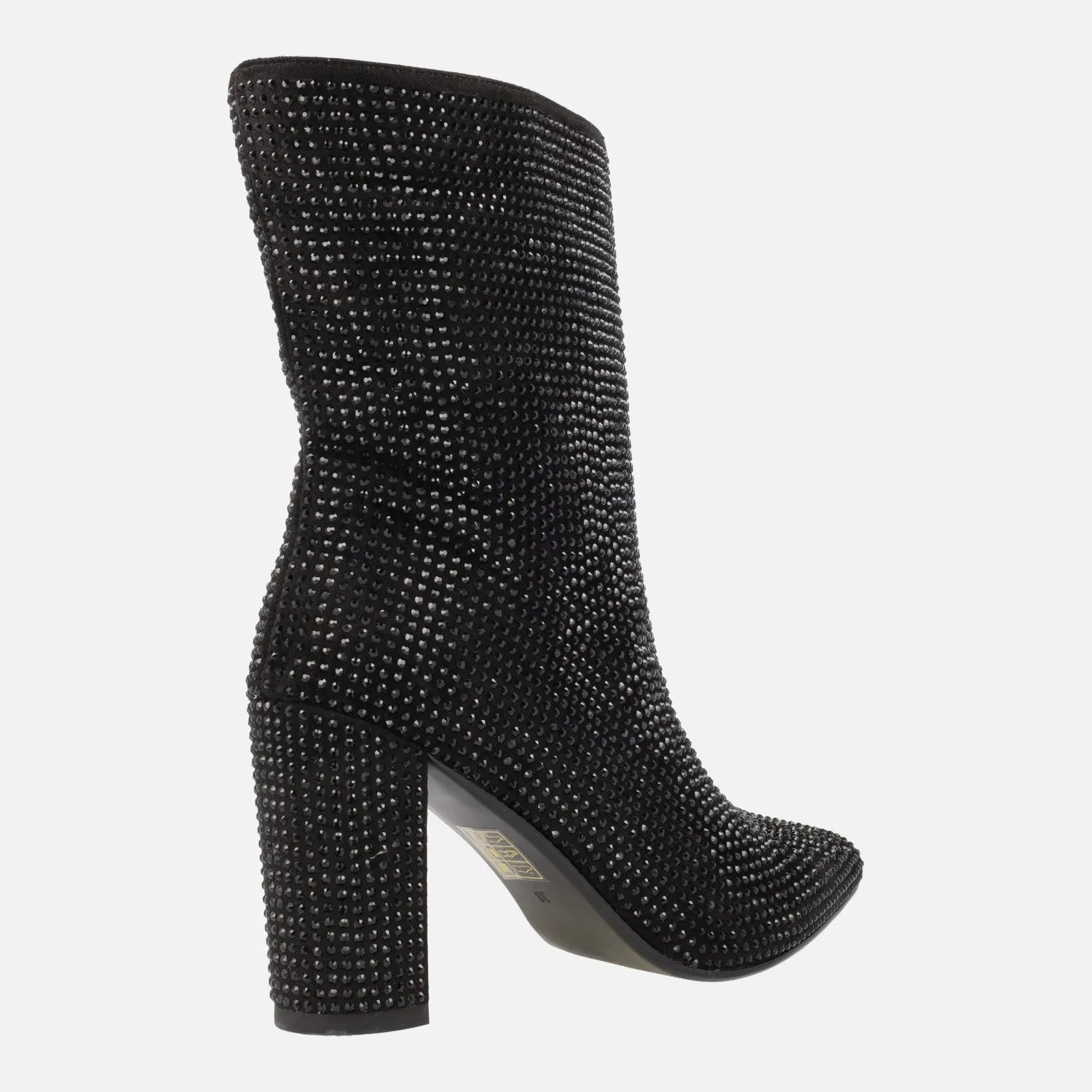 Botines negros de tacón alto cubiertos de strass Handre