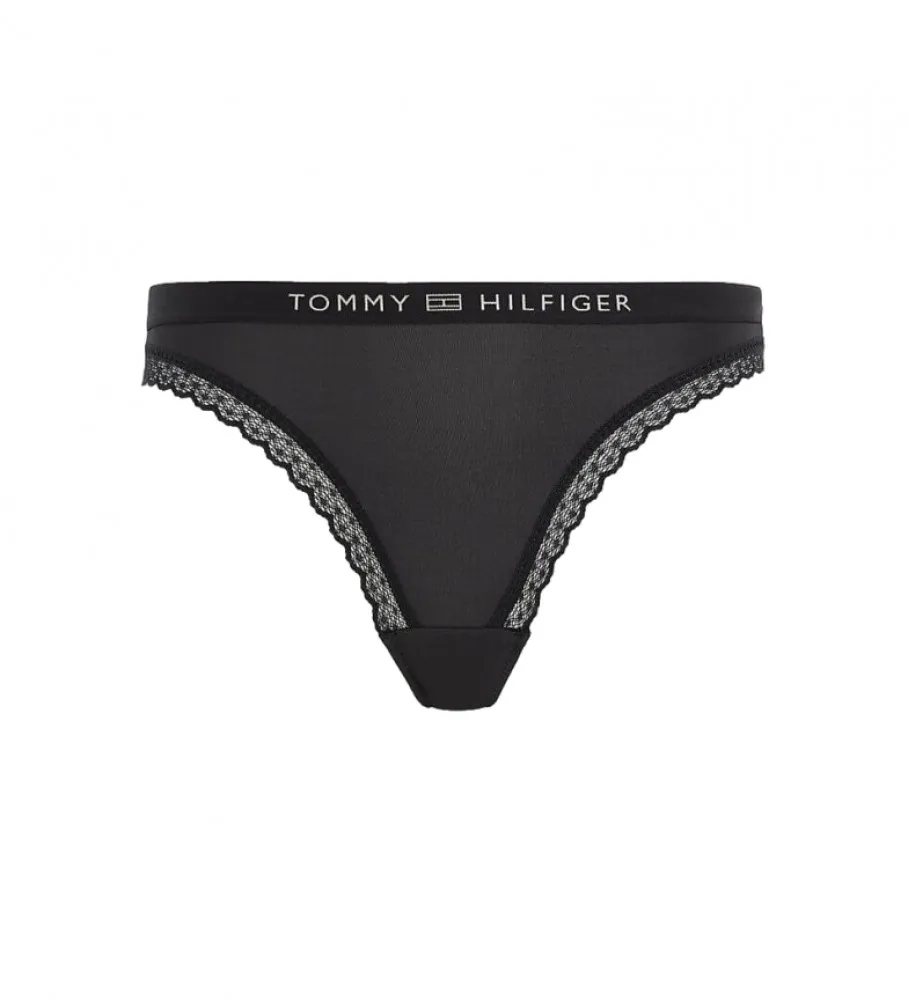 Braguitas con encaje tonal y logo negro