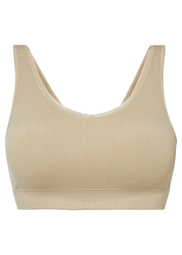 Bralette Feel Comfort sin costuras de material reciclado Arena claro