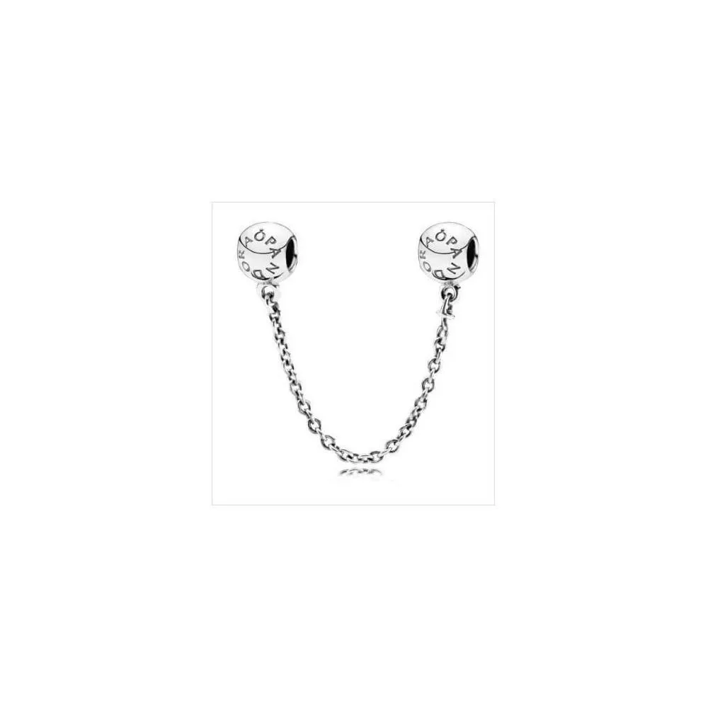 Cadena de Seguridad Pandora de plata con Logo 