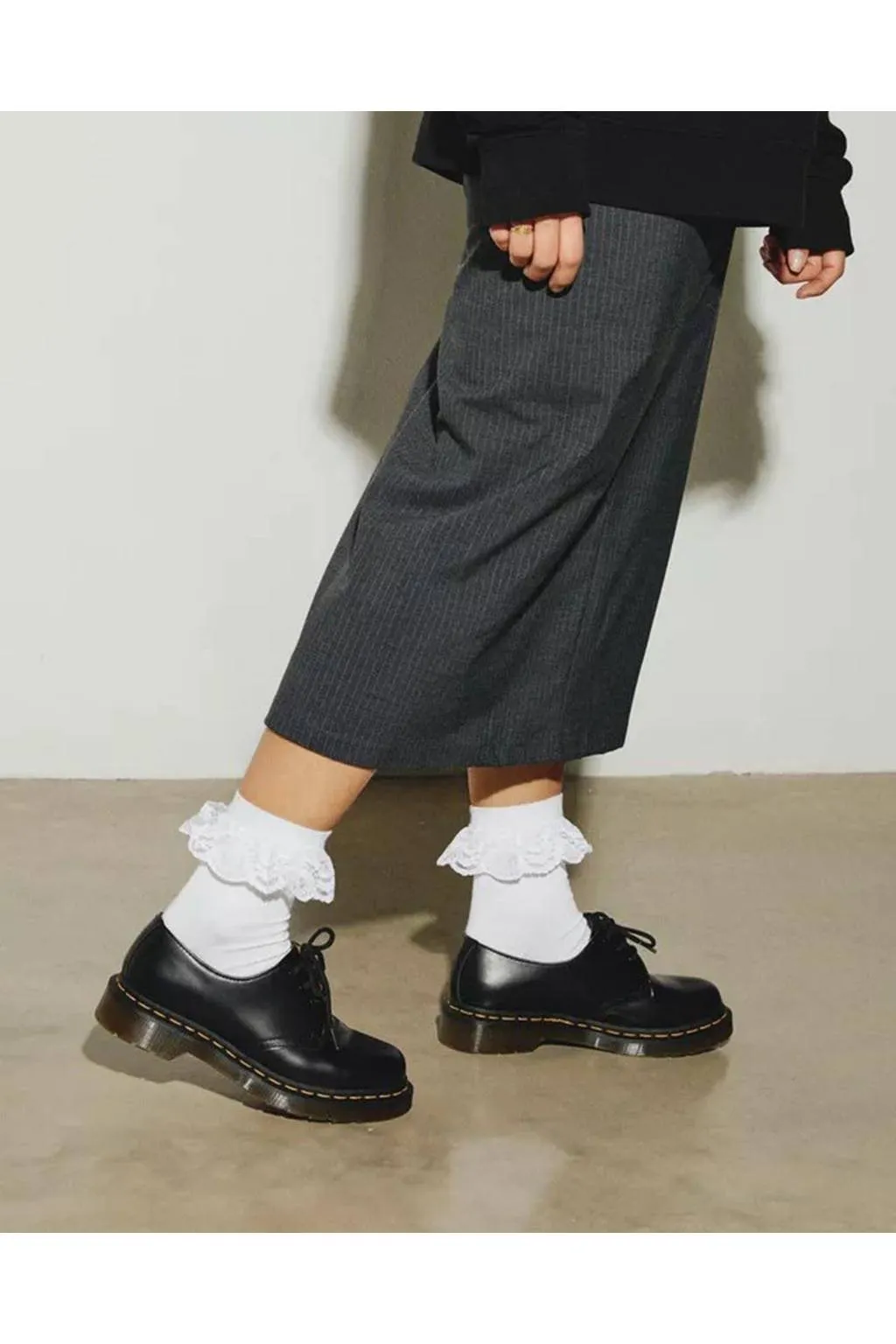 Calcetines Dr Martens de algodón ecológico con volantes AD097100 Blanco