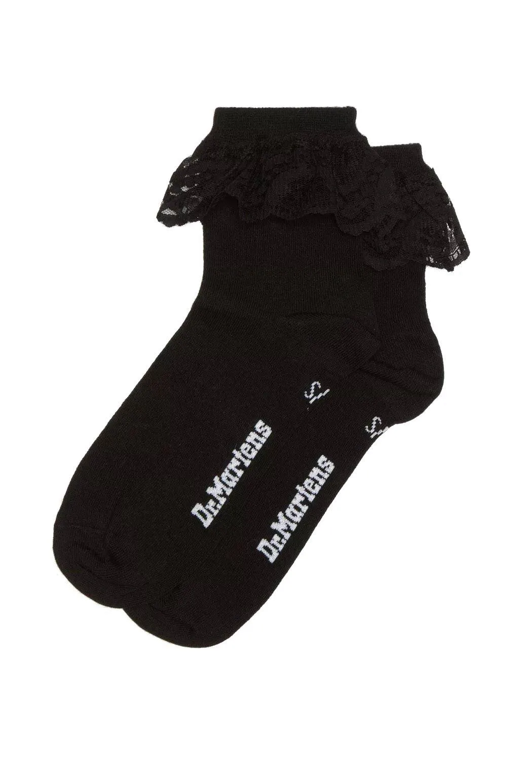 Calcetines Dr Martens de algodón ecológico con volantes AD97001 Negro