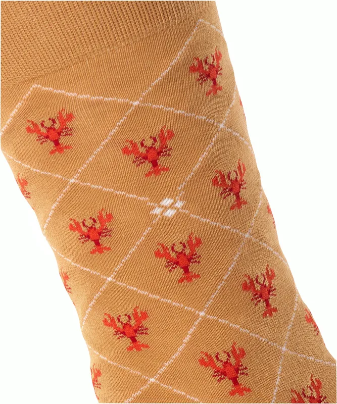 Calcetín Burlington mod. British Argyle estampado con langostas