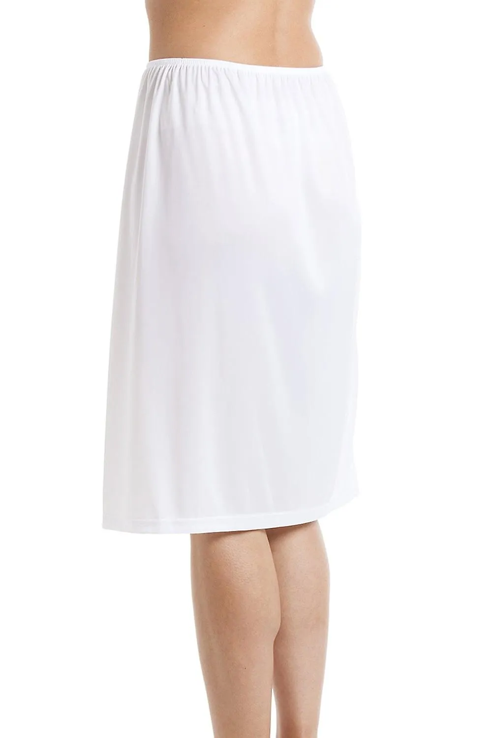 Camille Mujer 24'' Media Longitud Resistente Debajo de la Falda Slip Blanco