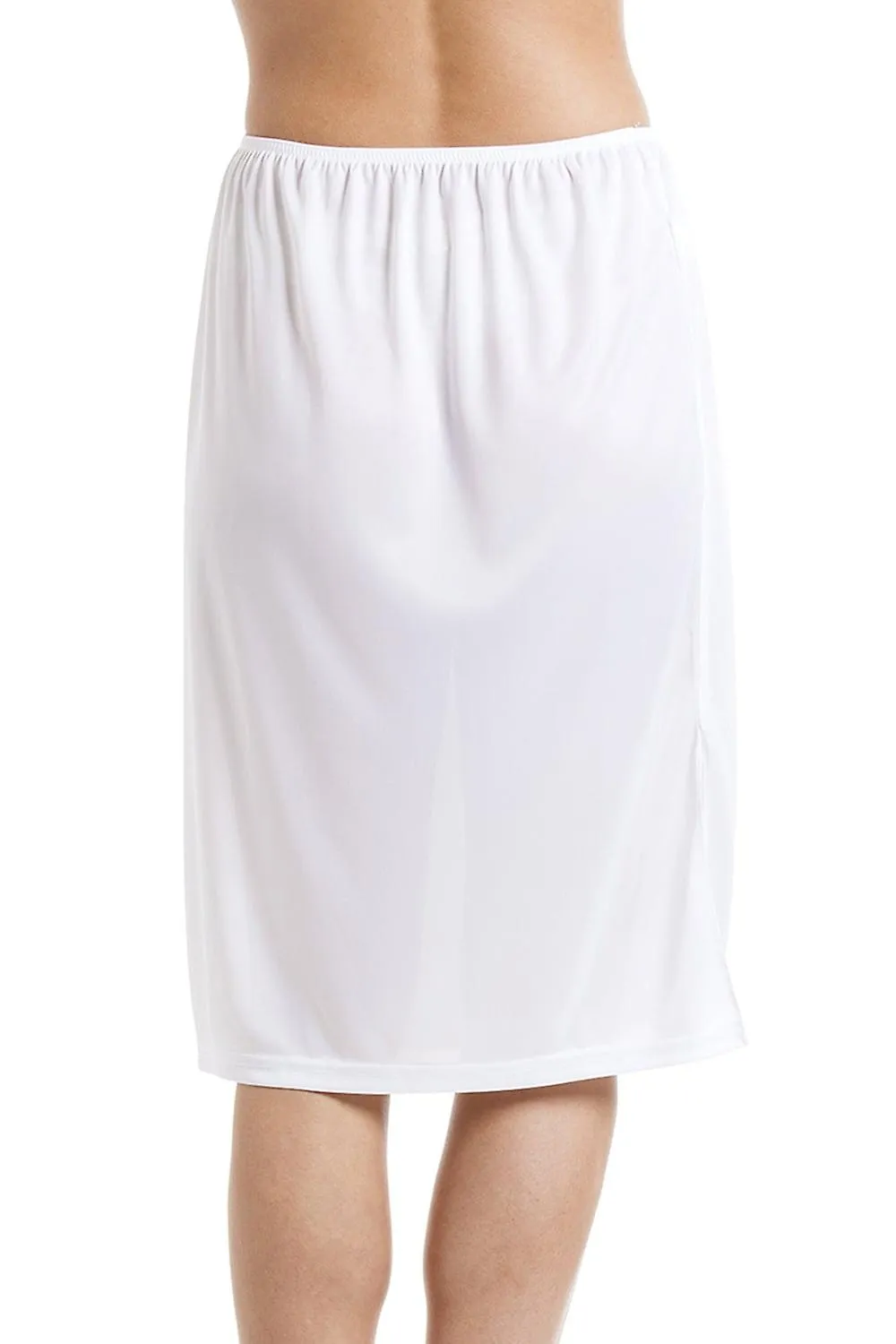 Camille Mujer 24'' Media Longitud Resistente Debajo de la Falda Slip Blanco