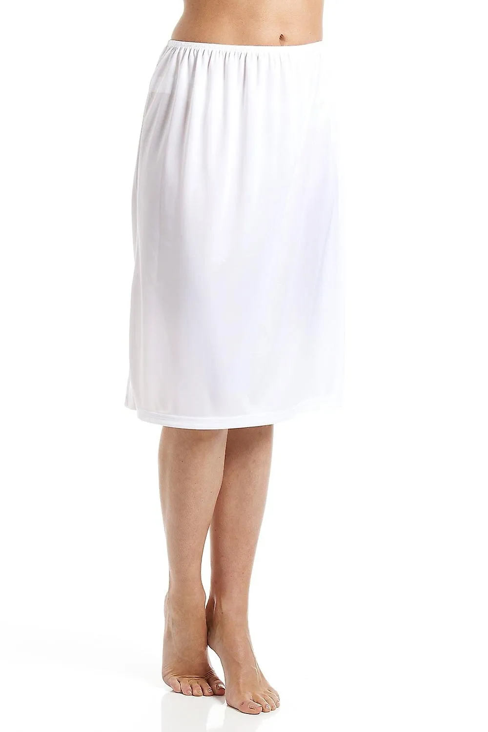Camille Mujer 24'' Media Longitud Resistente Debajo de la Falda Slip Blanco