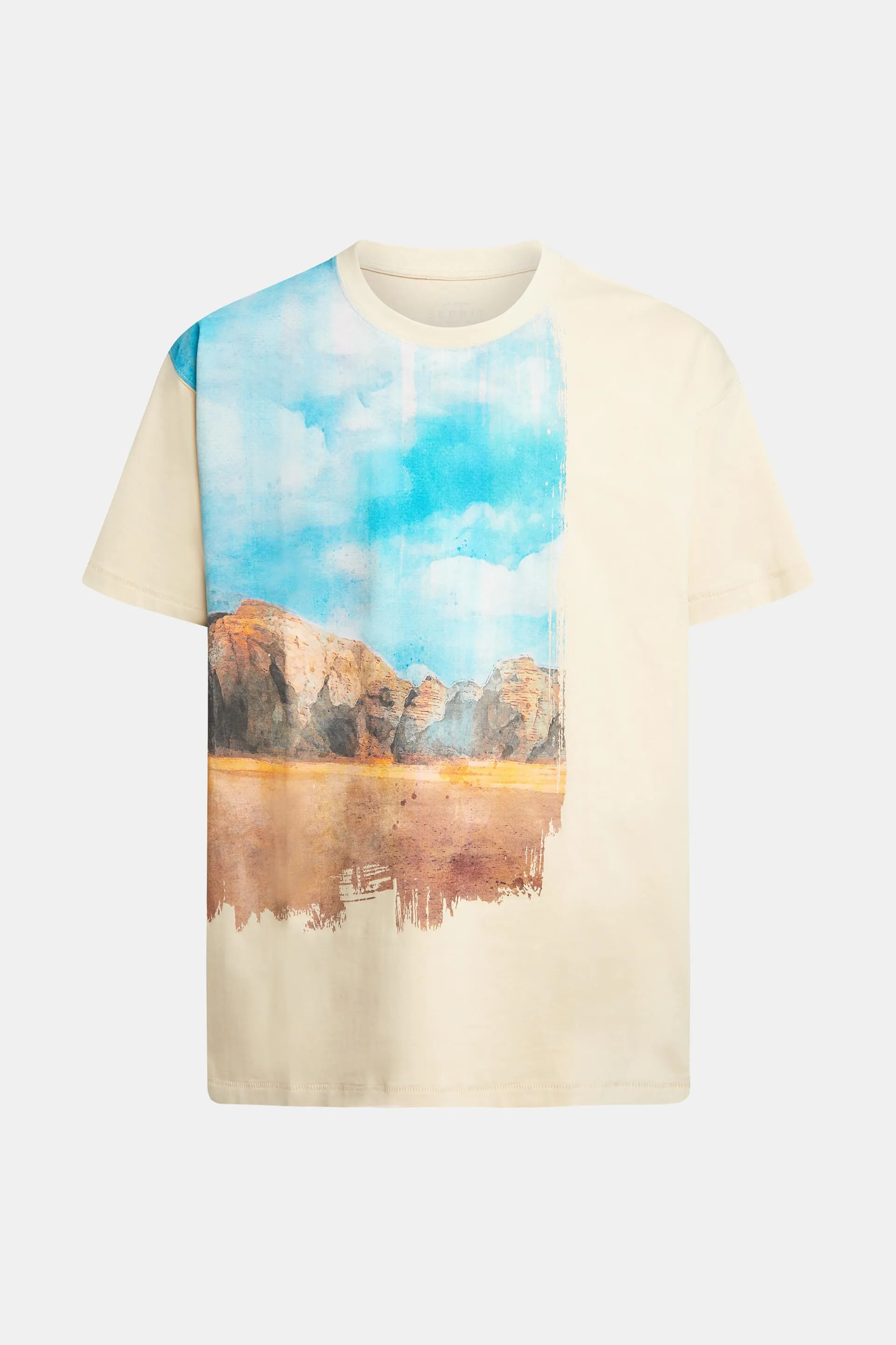 Camisa con estampado digital de paisaje en el panel delantero