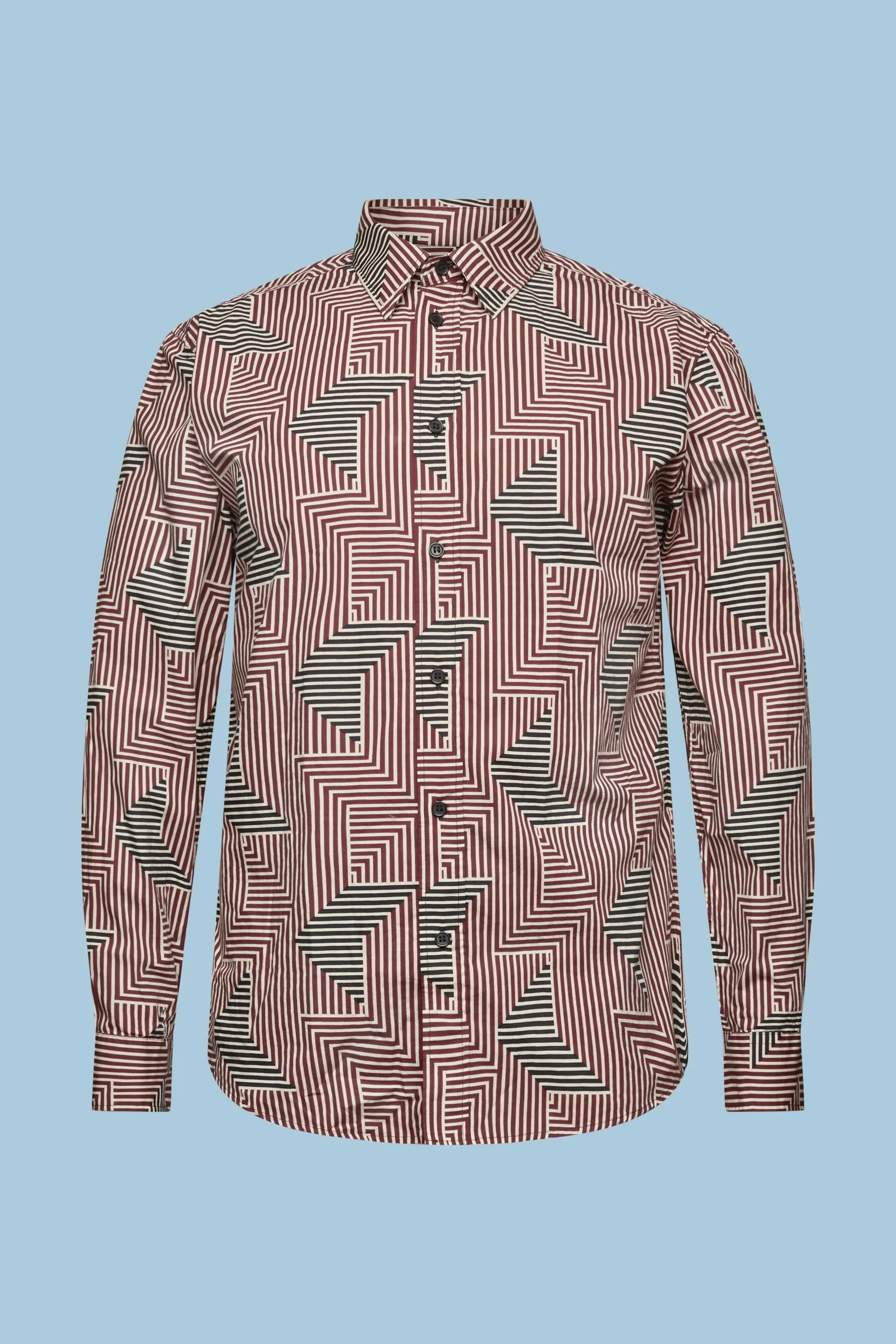 Camisa con estampado geométrico de corte normal