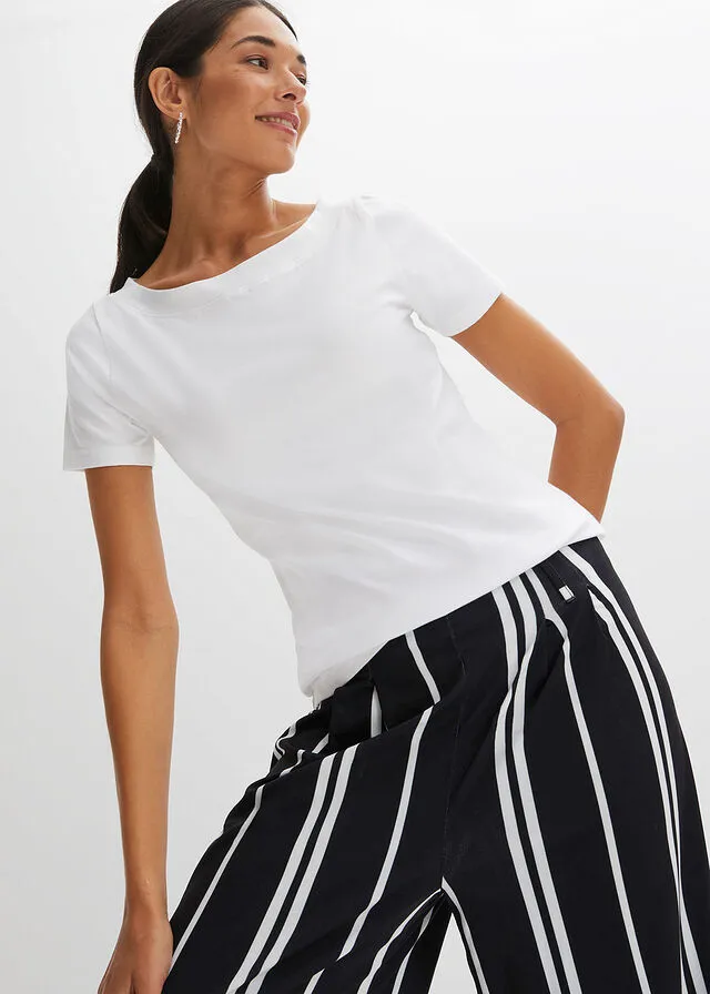 Camiseta con escote barco Blanco