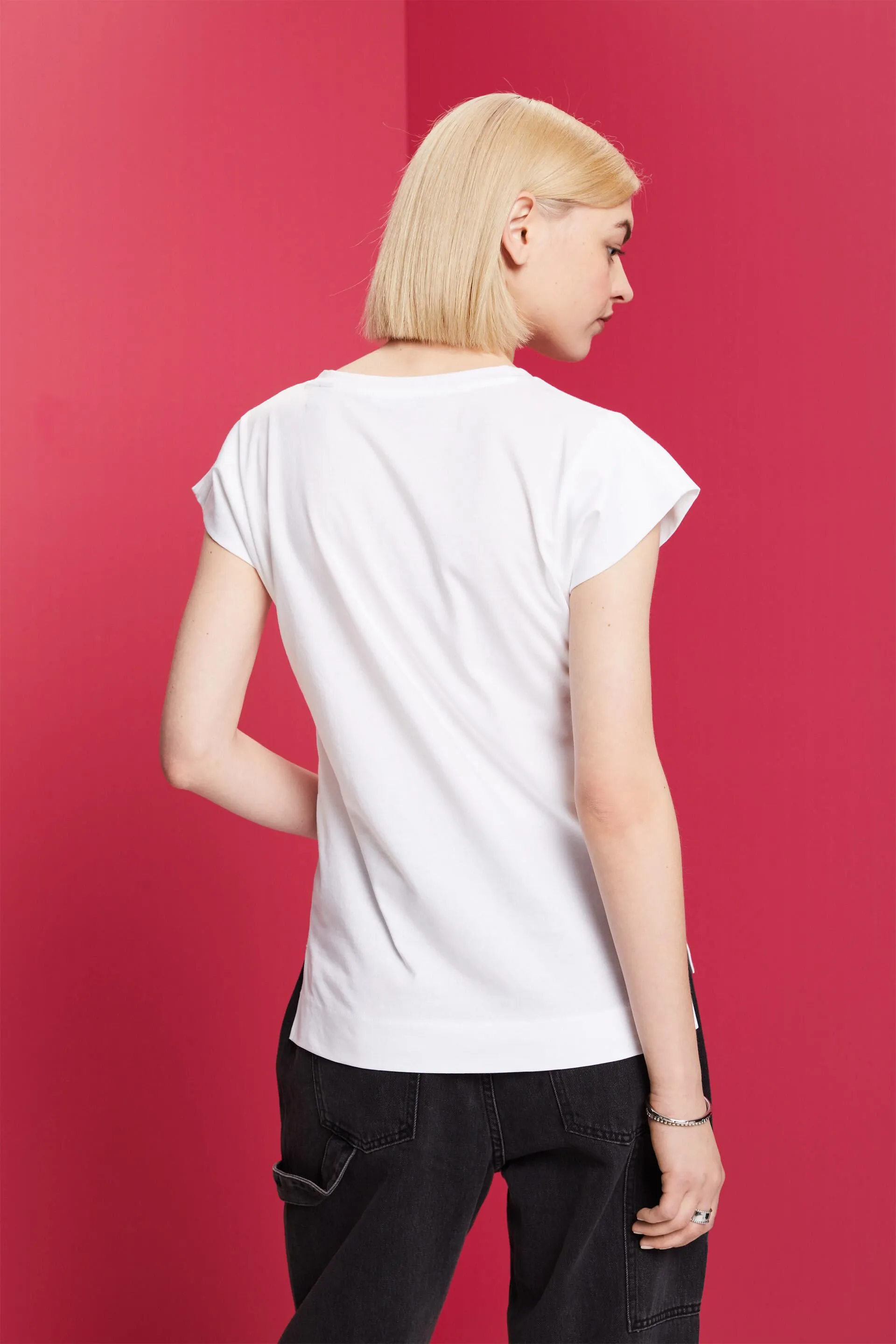 Camiseta con estampado a tono, 100 % algodón