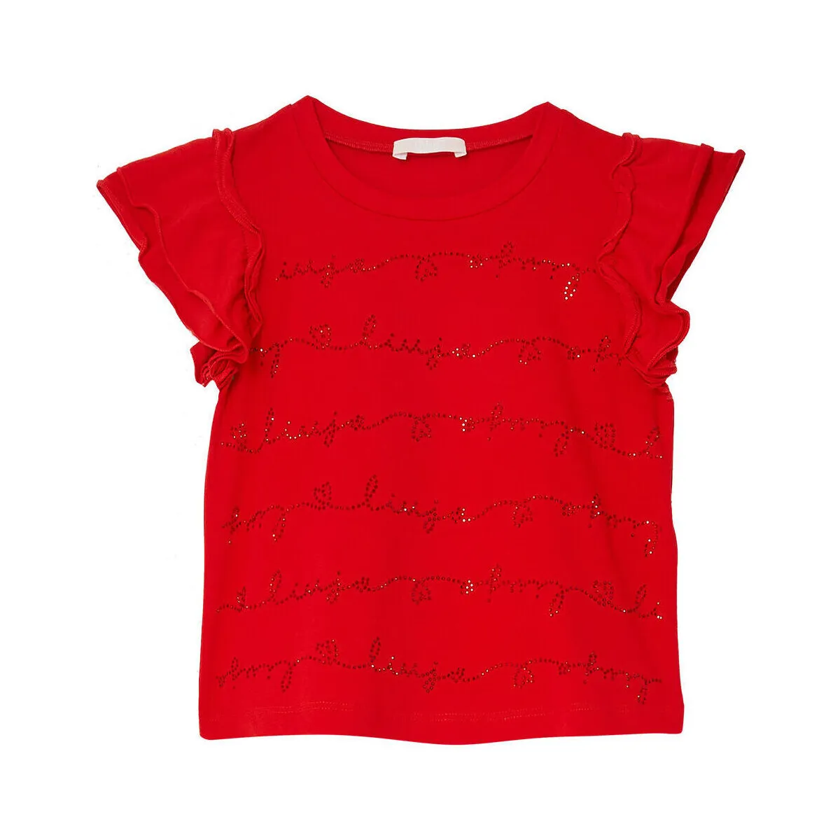 Camiseta con logotipo y strass