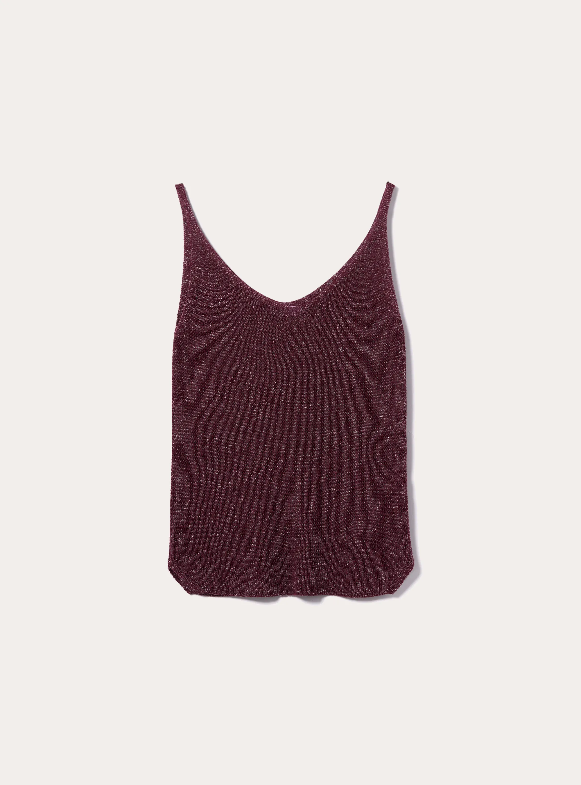 Camiseta de tirantes de punto de lúrex