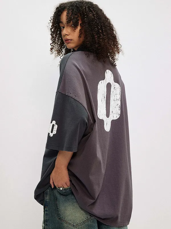 Camiseta extragrande de manga corta con estampado callejero