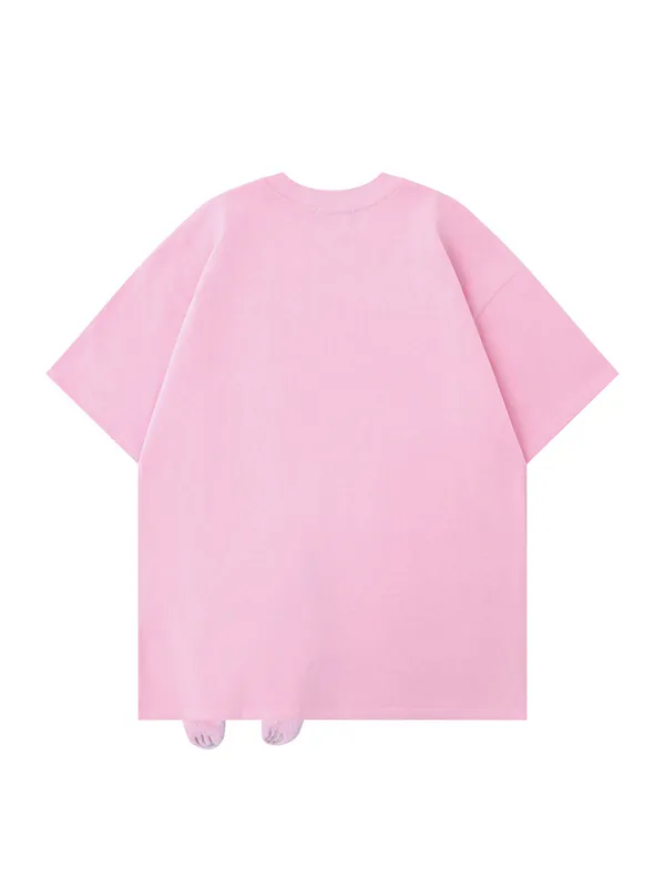 Camiseta extragrande de manga corta con estampado de gato