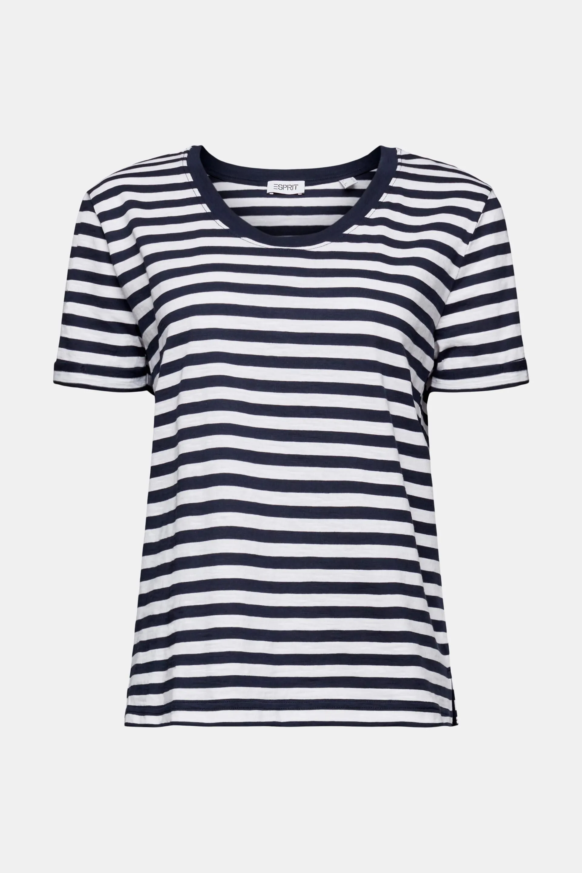 Camiseta flameada con cuello redondo