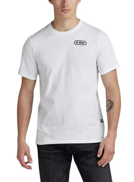 CAMISETA GSTAR BACK GRAPHIC SLIM BLANCO HOMBRE