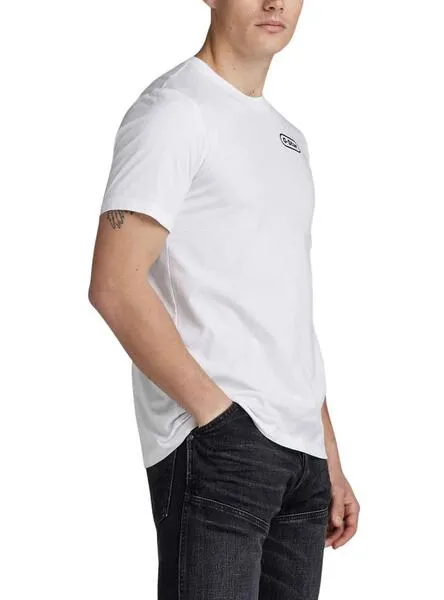 CAMISETA GSTAR BACK GRAPHIC SLIM BLANCO HOMBRE