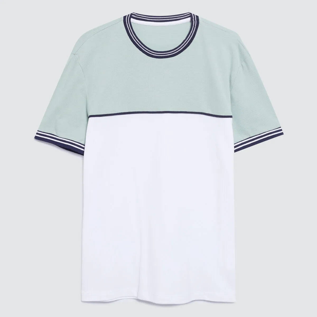 Camiseta Manga Corta Con Franjas