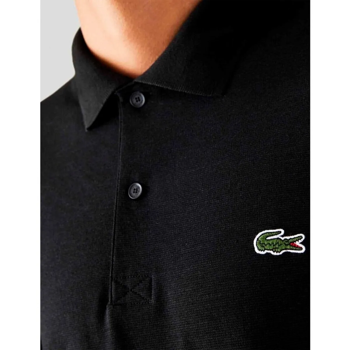 CAMISETA  POLO REGULAR FIT EN ALGODÓN ECOLÓGICO NOIR