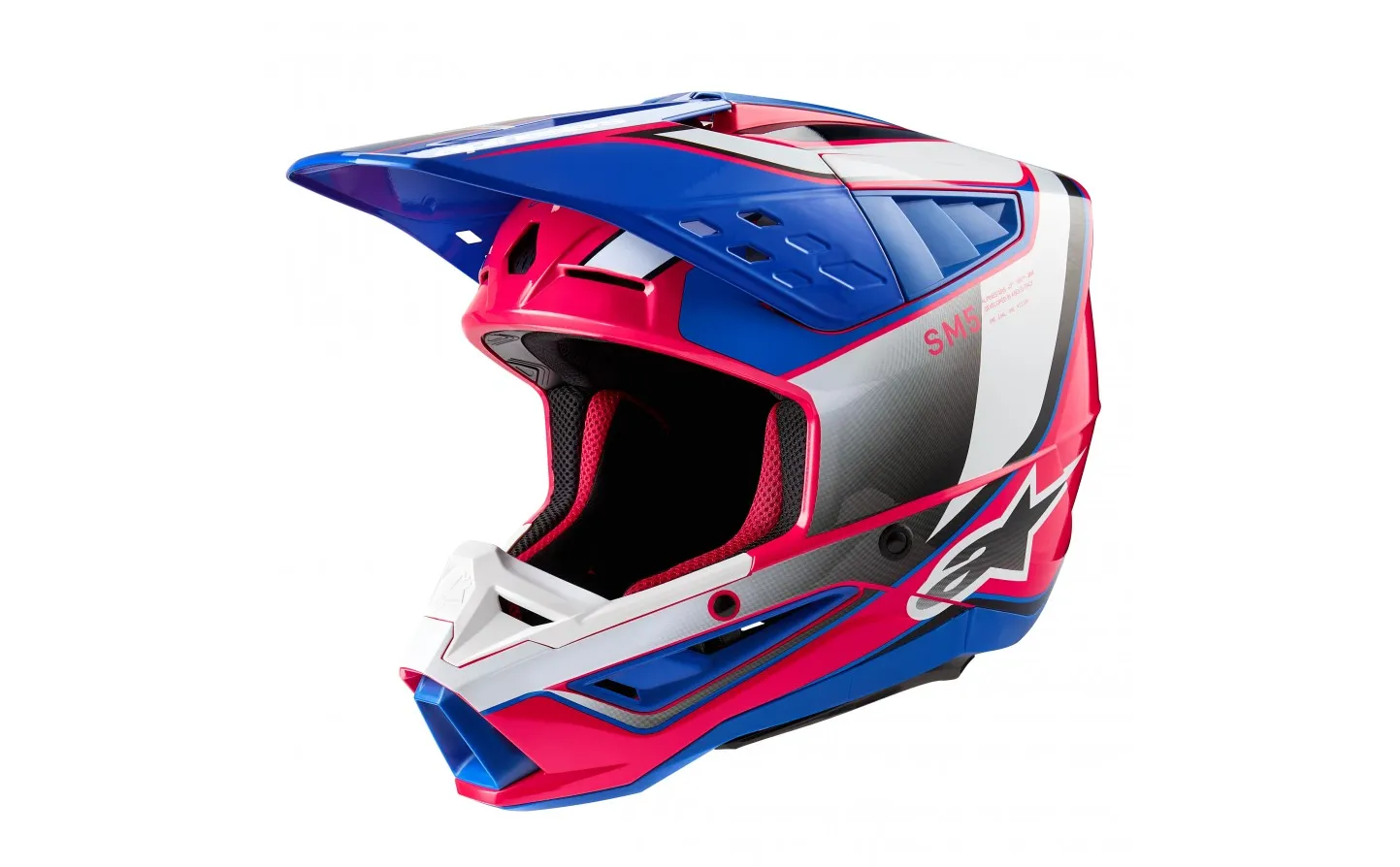 CASCO ALPINESTARS SM5 SAIL BLANCO DIVA ROSA ENAMEL AZUL GL |83067232387|