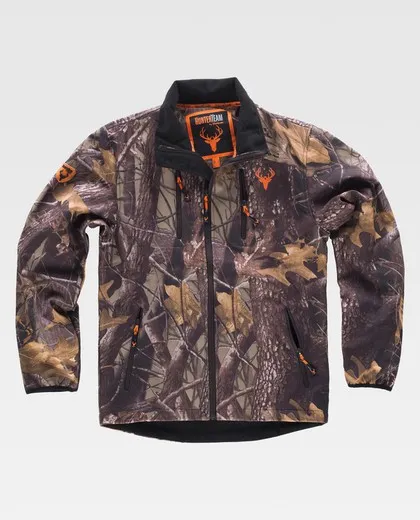 Cazadora workshell con estampado Camuflaje Bosque Marrón